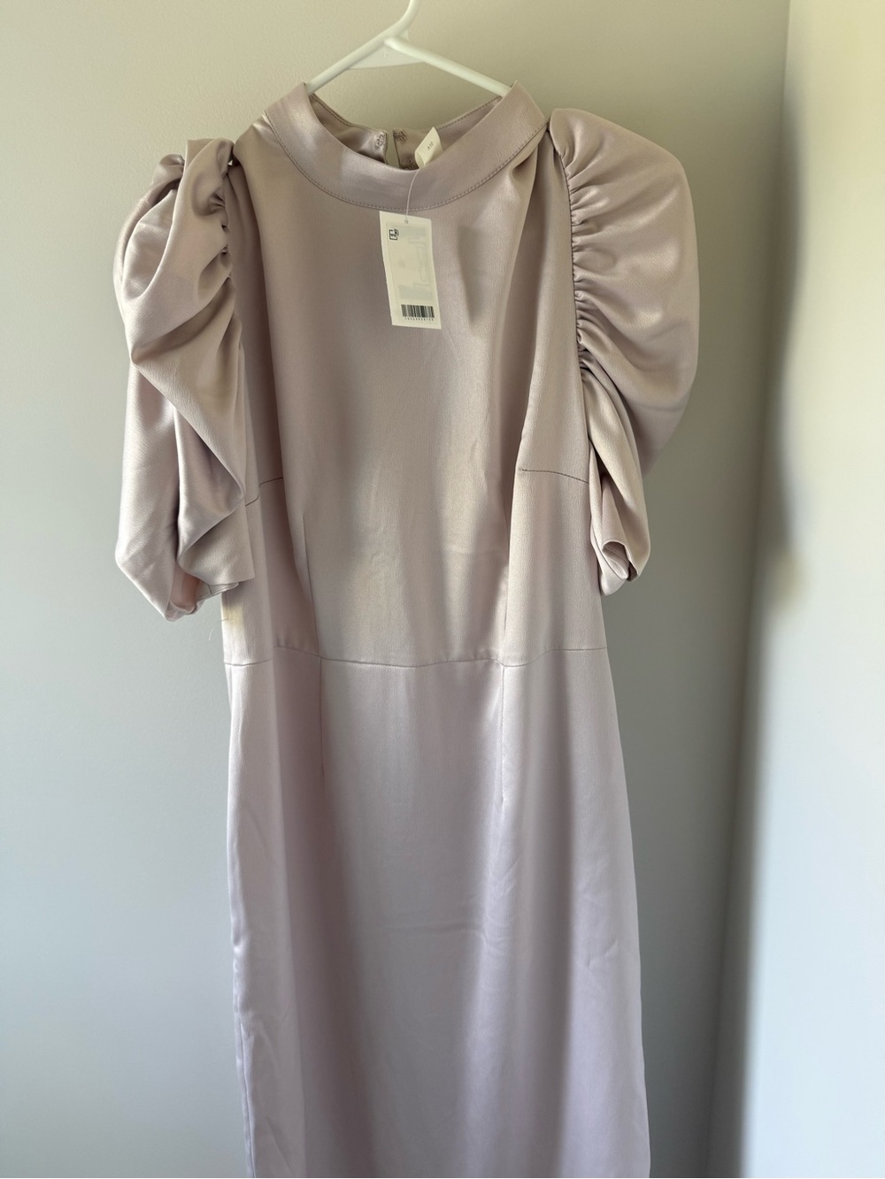 H&M Pale Lilac Puff-Sleeve Midi Dress